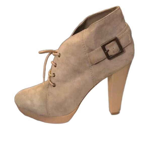 Anthropologie Messeca Women's Bobbie Suede Lace-Up Booties Size 10 platform boho - Picture 2 of 3